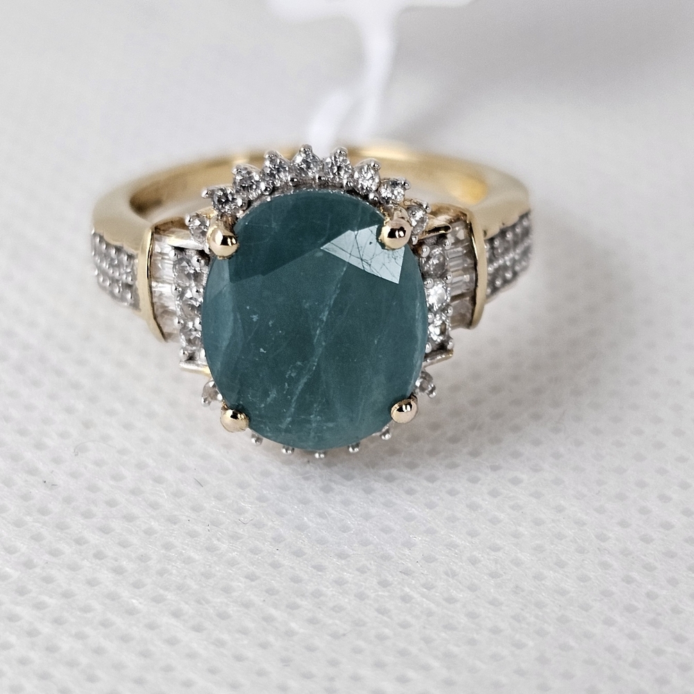 Extremly Rare Natural Grandiderite & Ziron Vermeil Ring Size 8 New!